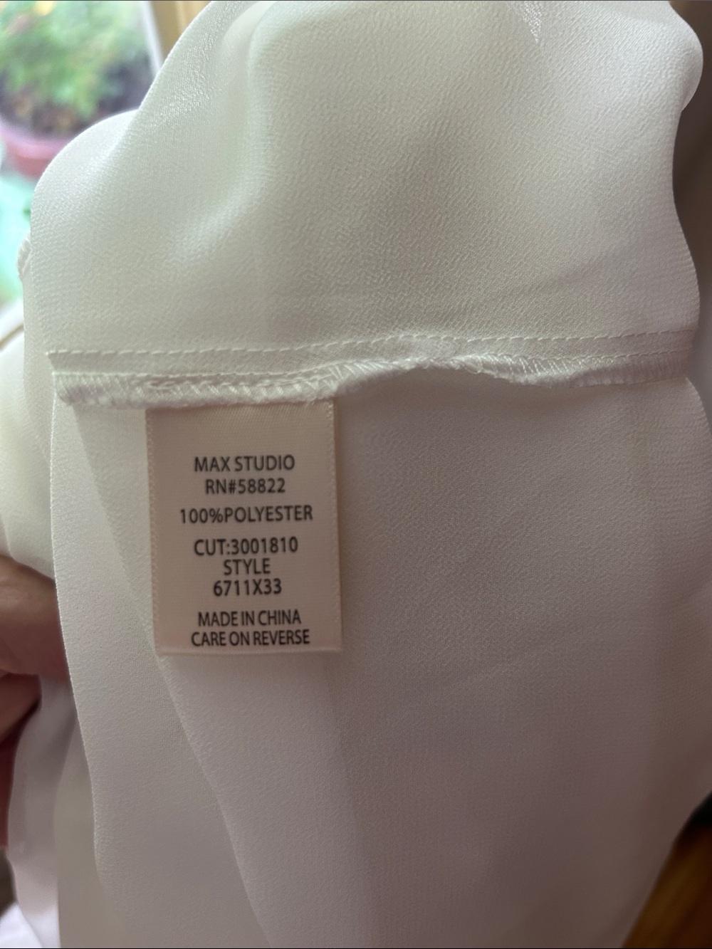 Max Studio Ivory Pleated Chiffon Tunic Blouse new with tags medium. - Picture 12 of 12